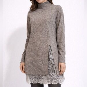 NWOT Sweater Tunic with Lace